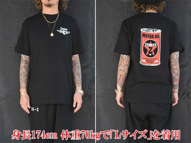 ��2����ZEMKE'S WHEELS WEAR/���ॱ���ۥ����륺�������ۡ�Crew Neck S/S Tee��MOTOR OIL��/���롼�ͥå����硼�ȥ��꡼��Tee�ɥ⡼����������ɡ�