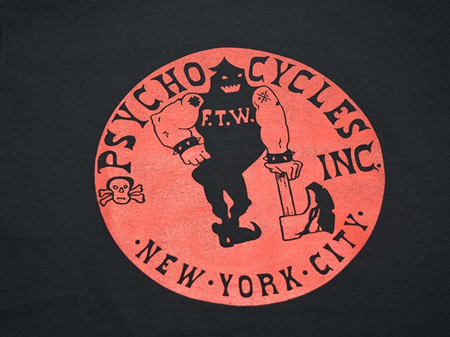 ��2����PSYCHO CYCLES/�������������륹�ۡ�Printed Crew Neck Tee��Axeman��/�ץ��ƥåɥ��롼�ͥå�Tee�ɥ��å����ޥ�ɡ�