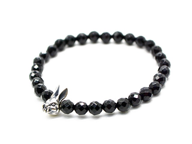 ��MAD CULT/�ޥåɥ���ȡۡ�Evil Rabbit Stone Bracelet��Cut Onyx��/�����ӥ��ӥåȥ��ȡ���֥쥹��åȡɥ��åȥ��˥����ɡ�(SB-22)