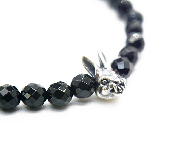 ��MAD CULT/�ޥåɥ���ȡۡ�Evil Rabbit Stone Bracelet��Cut Onyx��/�����ӥ��ӥåȥ��ȡ���֥쥹��åȡɥ��åȥ��˥����ɡ�(SB-22)