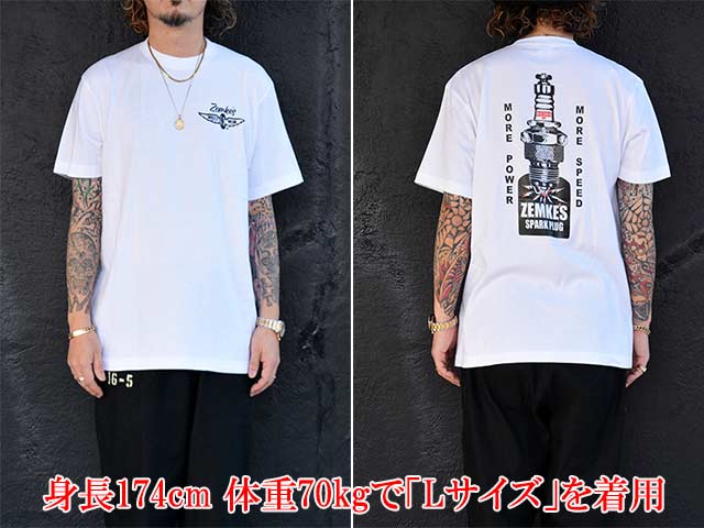 ��2����ZEMKE'S WHEELS WEAR/���ॱ���ۥ����륺�������ۡ�Crew Neck S/S Tee��SPARK PLUG��/���롼�ͥå����硼�ȥ��꡼��Tee�ɥ��ѡ����ץ饰�ɡ�