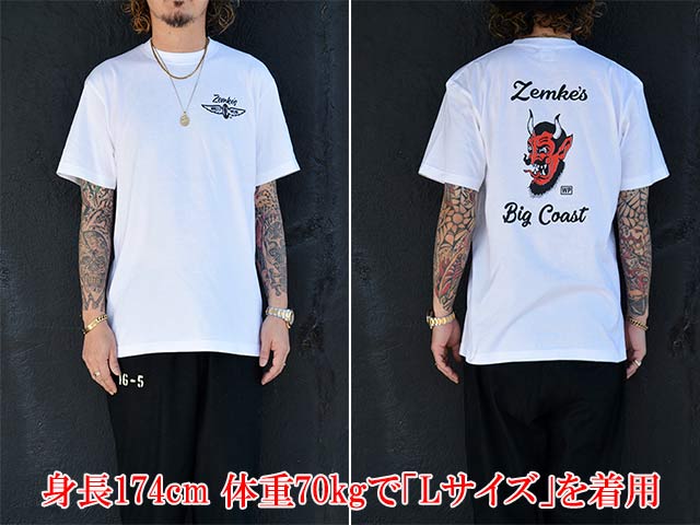 ��2����ZEMKE'S WHEELS WEAR/���ॱ���ۥ����륺�������ۡ�Crew Neck S/S Tee��DEVIL��/���롼�ͥå����硼�ȥ��꡼��Tee�ɥǥӥ�ɡ�