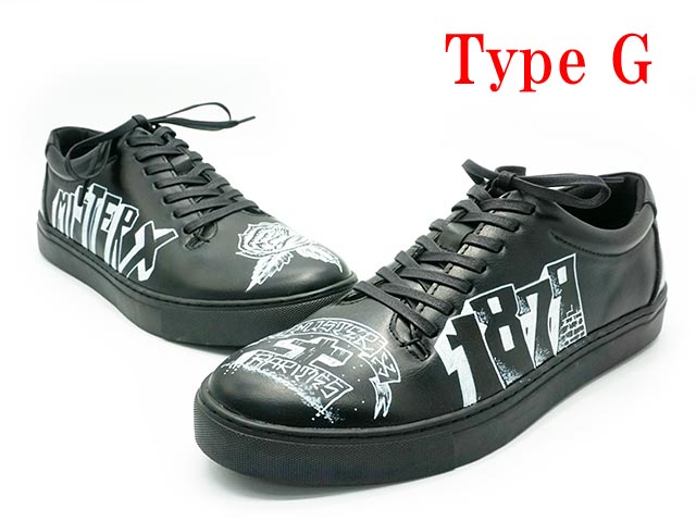 (50% OFF)��8���MISTER X/�ߥ��������å�����2023AW��Prisoner Shoes��Hand Paint��/�ץꥺ�ʡ����塼���ɥϥ�ɥڥ���ȡɡ�(UNCHANGING LOVE/��������󥸥󥰥��/POP EYES/�ݥåץ�����/���ᥫ��/�ۥåȥ��å�/�ϡ��졼/WOLF PACK/����եѥå�)