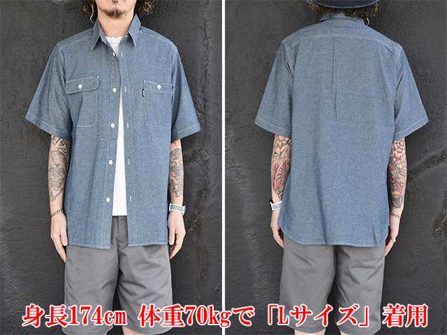 (30% OFF)��2����BLUCO/�֥륳��2025SS��Chambray S/S Work Shirts/�����֥졼���硼�ȥ��꡼�֥������ġ�(153-21-005)