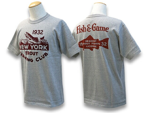 2FREE WHEELERS/ե꡼ۥ顼2022SPShort Sleeve Crew Neck Tee1932 FISH&GAME/硼ȥ꡼֥롼ͥåTee1932եå&ɡ(2225002)(ᥫ/ϡ졼/WOLF PACK/եѥå)