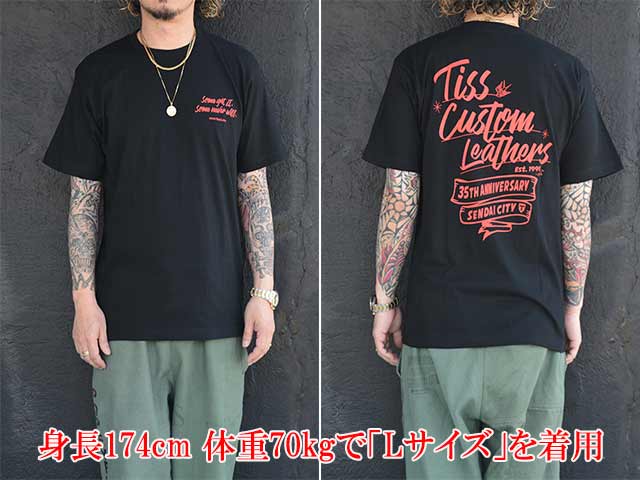 ��3����TISS CUSTOM LEATHERS/�ƥ�����������쥶�����ۡ�35th Anniv Crew Neck Tee/35��ǯ���롼�ͥå�Tee��
