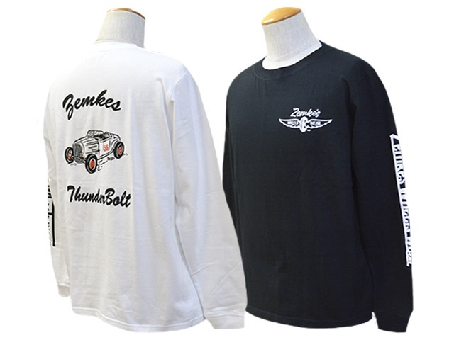 ��2����ZEMKE'S WHEELS WEAR/���ॱ���ۥ����륺�������ۡ�Rodder L/S Crew Neck Tee��Thunder Bolt��/���å������󥰥��꡼�֥��롼�ͥå�Tee�ɥ�������ܥ�ȡɡ�