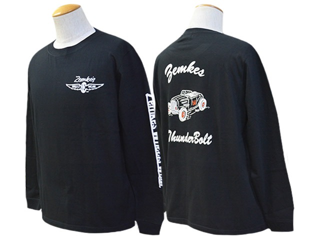 ��2����ZEMKE'S WHEELS WEAR/���ॱ���ۥ����륺�������ۡ�Rodder L/S Crew Neck Tee��Thunder Bolt��/���å������󥰥��꡼�֥��롼�ͥå�Tee�ɥ�������ܥ�ȡɡ�