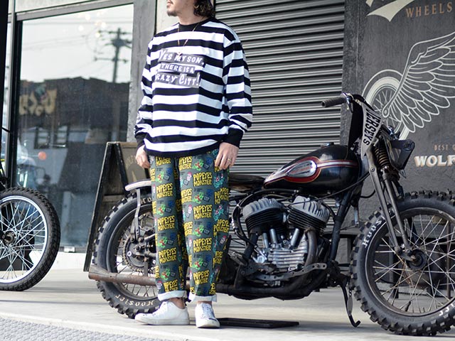 ��POP EYES/�ݥåץ�������2025SS��Crazy City Border L/S Tee/���쥤�������ƥ��ܡ��������󥰥��꡼��Tee��(25SS-PPE-10)