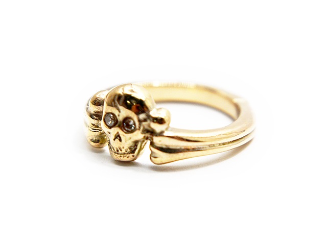 ��H��S/�������ե��������ۡ�SKULL&CROSS BONE RING/������&�������ܡ����󥰡�(26HS-R-SCB01-K10YG)