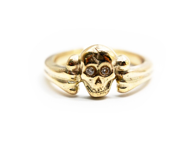 ��H��S/�������ե��������ۡ�SKULL&CROSS BONE RING/������&�������ܡ����󥰡�(26HS-R-SCB01-K10YG)