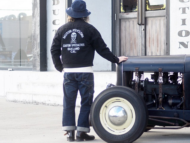 ��FREE WHEELERS/�ե꡼�ۥ����顼����2024FW��GARAGE WORKER JACKET��SCREAMING SKULL��/���졼����������㥱�åȡɥ����꡼�ߥ󥰥�����ɡ�(2431009)