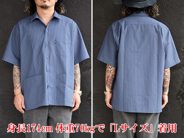 (30% OFF)��4����BLUCO/�֥륳��2025SS��Garage S/S Stripe Work Shirts/���졼�����硼�ȥ��꡼�֥��ȥ饤�ץ������ġ�(153-21-007)