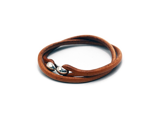 ��2����CRAMP by ��Ƿü���Ź/������ �Х� �����Υϥ����󥫥�ƥ�ۡ�Leather Double Wrap S-Kan Plain Bracelet/�쥶�����֥��å�S����ץ졼��֥쥹��åȡ�(Cr-301W)