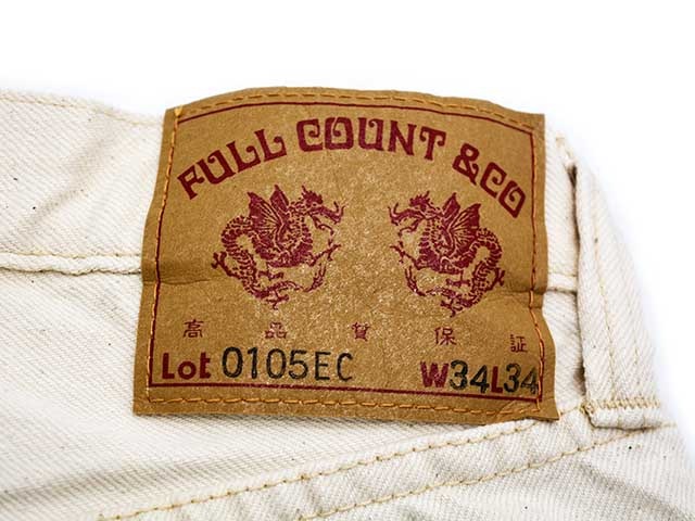 ��FULLCOUNT/�ե륫����ȡۡ�Wide Straight Denim Pants��Ecru Selvedge��/�磻�ɥ��ȥ졼�ȥǥ˥�ѥ�ġɥ�����奻��ӥå��ɡ�(0105EC/13.7oz)