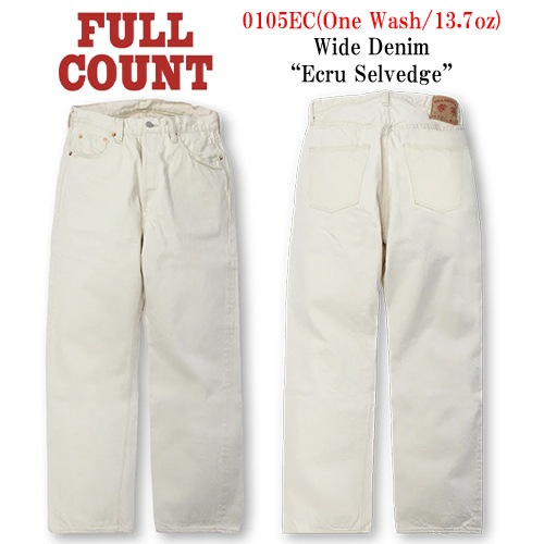 FULLCOUNT/フルカウント】「Wide Straight Denim Pants”Ecru