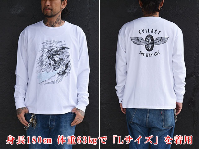 (30% OFF)��2����EVILACT/�����֥륢���ȡ�2024SS��Skull L/S Tee/��������󥰥��꡼��Tee��(EA-WFRSS-T04)