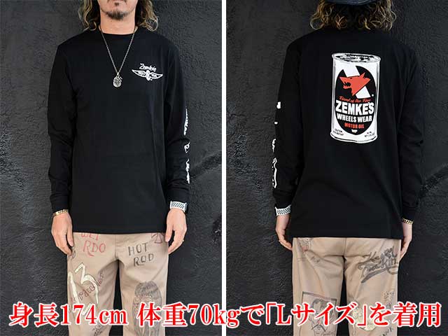 ��2����ZEMKE'S WHEELS WEAR/���ॱ���ۥ����륺�������ۡ�Rodder L/S Crew Neck Tee��Motor Oil��/���å������󥰥��꡼�֥��롼�ͥå�Tee�ɥ⡼����������ɡ�