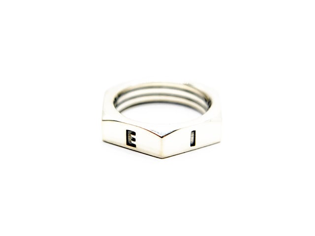 ナットリングシルバー925 NUT RING 無機質ビンテージ