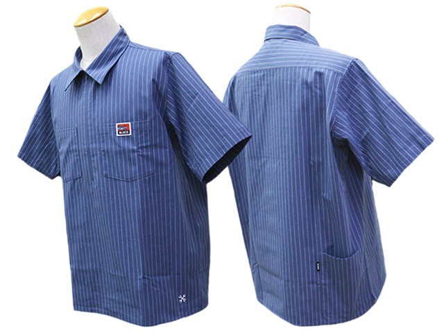 (30% OFF)��4����BLUCO/�֥륳��2025SS��Pullover S/S Stripe Work Shirts/�ץ륪���С����硼�ȥ��꡼�֥��ȥ饤�ץ������ġ�(153-21-101)