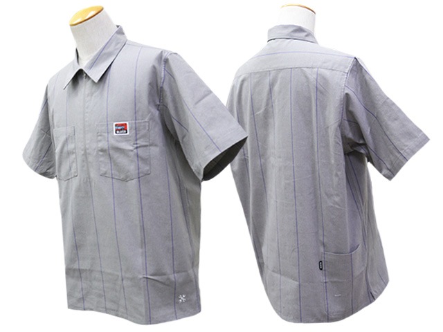 (30% OFF)��4����BLUCO/�֥륳��2025SS��Pullover S/S Stripe Work Shirts/�ץ륪���С����硼�ȥ��꡼�֥��ȥ饤�ץ������ġ�(153-21-101)