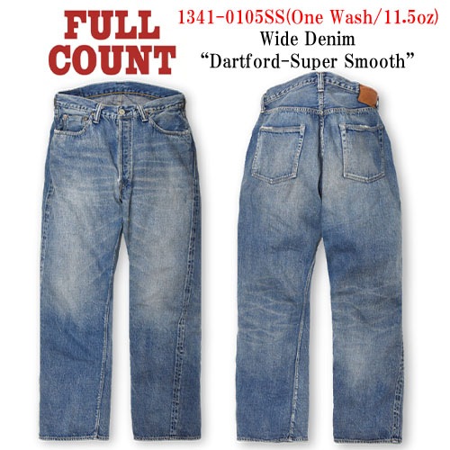 ��FULLCOUNT/�ե륫����ȡۡ�Wide Straight Denim Pants��Dartford-Super Smooth��/�磻�ɥ��ȥ졼�ȥǥ˥�ѥ�ġɥ����ȥե�����-�����ѡ����ࡼ���ɡ�(1341-0105SS/11.5oz)
