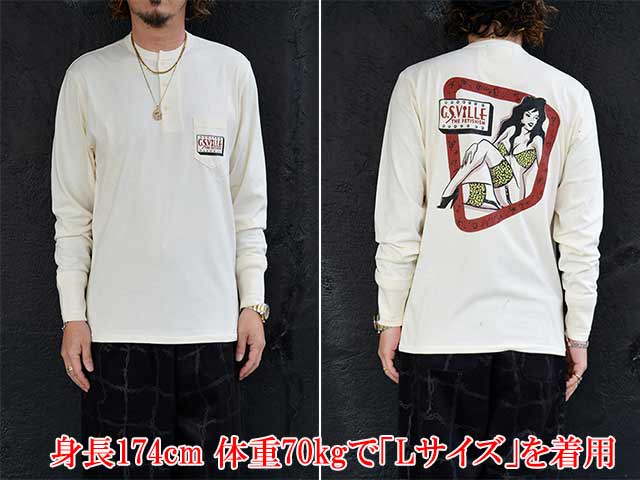 ��2����GANGSTERVILLE/����󥰥������ӥ��2025AW��THE FETISHISM Henry Neck L/S Tee/�� �ե��ƥ�������إ�꡼�ͥå����󥰥��꡼��Tee��(GSV5303)