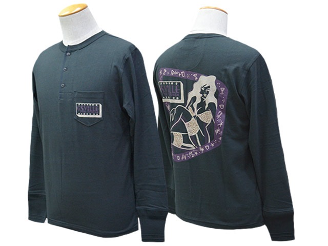 ��2����GANGSTERVILLE/����󥰥������ӥ��2025AW��THE FETISHISM Henry Neck L/S Tee/�� �ե��ƥ�������إ�꡼�ͥå����󥰥��꡼��Tee��(GSV5303)