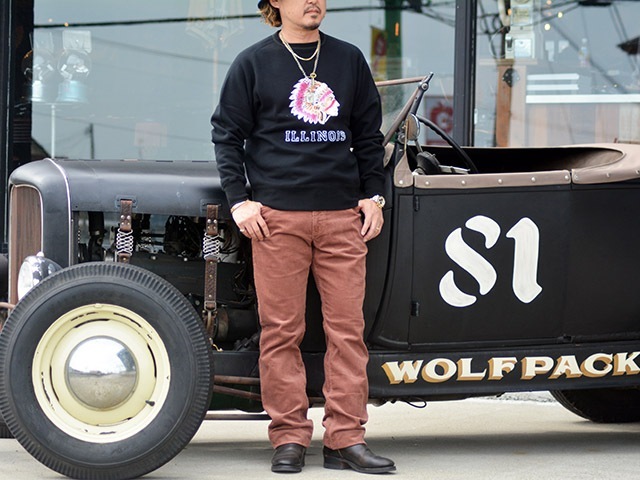 ��2����JELADO��ATHLETIC BRAND��/�����顼�ɡɥ�������å��֥��ɡɡ�2025AW��ILLINOIS Flocky Print Sweat/����Υ����ե��å����ץ��ȥ������åȡ�(AB12201)