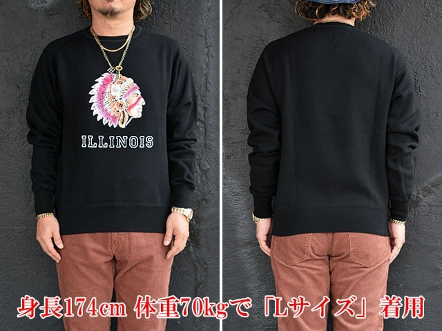 ��2����JELADO��ATHLETIC BRAND��/�����顼�ɡɥ�������å��֥��ɡɡ�2025AW��ILLINOIS Flocky Print Sweat/����Υ����ե��å����ץ��ȥ������åȡ�(AB12201)