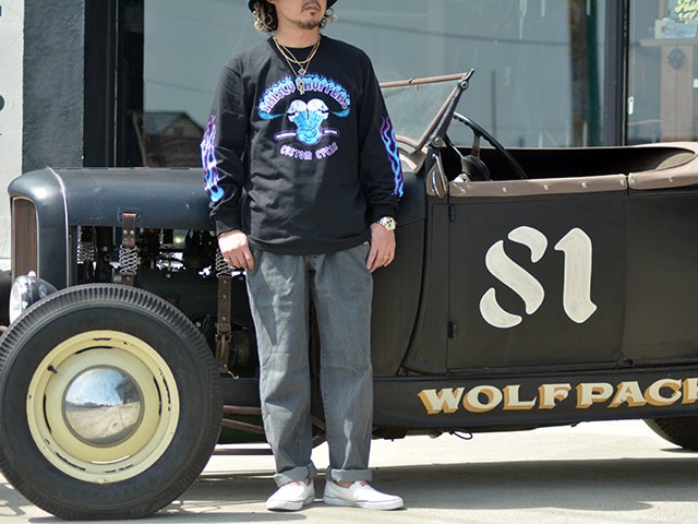 ��2����415 CLOTHING/415���������󥰡ۡ�Printed L/S Tee��FRISCO CHOPPERS��/�ץ��ƥåɥ��󥰥��꡼��Tee�ɥեꥹ������åѡ����ɡ�