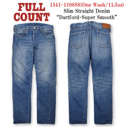 ��FULLCOUNT/�ե륫����ȡۡ�Slim Straight Denim Pants��Dartford-Super Smooth��/����ॹ�ȥ졼�ȥǥ˥�ѥ�ġɥ����ȥե�����-�����ѡ����ࡼ���ɡ�(1341-1108SS/11.5oz)