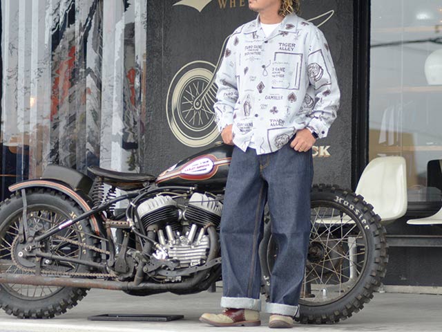 ��GANGSTERVILLE/����󥰥������ӥ�ۡ�Thug Wide Denim��IRON CROSS��/�����磻�ɥǥ˥�ɥ������󥯥����ɡ�(GSV9904)