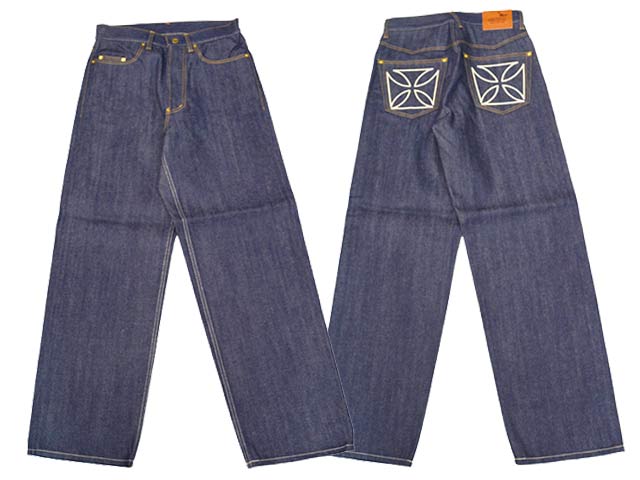 ��GANGSTERVILLE/����󥰥������ӥ�ۡ�Thug Wide Denim��IRON CROSS��/�����磻�ɥǥ˥�ɥ������󥯥����ɡ�(GSV9904)