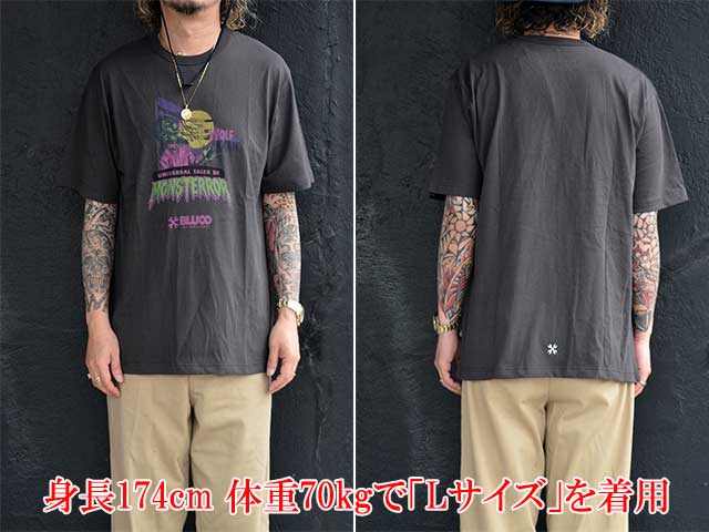 ��2����BLUCO/�֥륳��2026SS��Print Tee��THE WOLF MAN��/�ץ���Tee�ɥ�������եޥ�ɡ�(164-22-051)