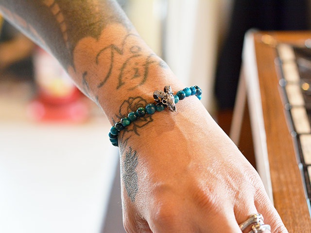 MAD CULT/マッドカルト】「Sheep Skull Stone Bracelet”Blue Green