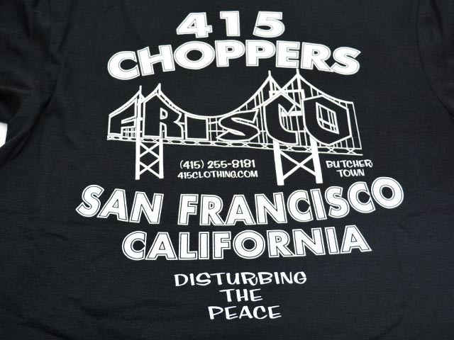 ��415 CLOTHING/415���������󥰡ۡ�Printed L/S Tee��Skull&Bridge��/�ץ��ƥåɥ��󥰥��꡼��Tee�ɥ�����&�֥�å��ɡ�