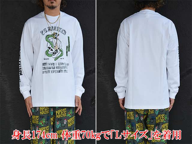 ��POP EYES/�ݥåץ�������2025AW��Prison Art P.E.MARINES L/S Tee/�ץꥺ�󥢡���P.E.�ޥ�󥺥��󥰥��꡼��Tee��(25AW-PPE-007)