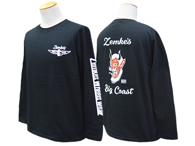 ��2����ZEMKE'S WHEELS WEAR/���ॱ���ۥ����륺�������ۡ�Crew Neck L/S Tee��DEVIL��/���롼�ͥå����󥰥��꡼��Tee�ɥǥӥ�ɡ�