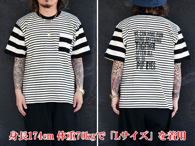 ��2����POP EYES/�ݥåץ�������2026SS��CRAZY BORDER S/S Tee/���쥤�����ܡ��������硼�ȥ��꡼��Tee��(26SS-PPE-011)