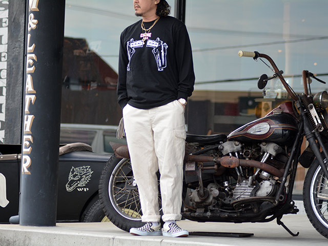 ��415 CLOTHING/415���������󥰡ۡ�Printed L/S Tee��Crime Inc. with Guns��/�ץ��ƥåɥ��󥰥��꡼��Tee�ɥץ饤�।�󥯥��������󥺡ɡ�