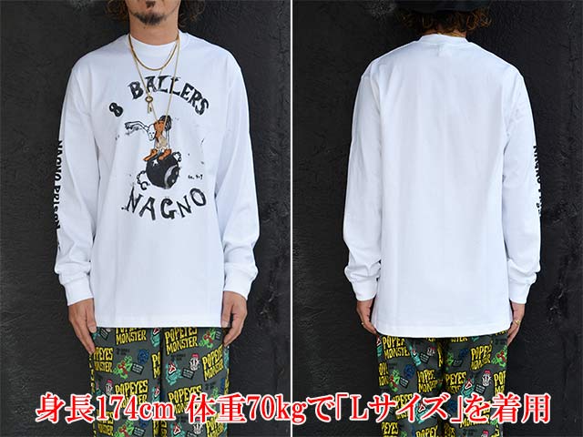 ��POP EYES/�ݥåץ�������2025AW��Prison Art 8 BALLERS L/S Tee/�ץꥺ�󥢡��ȥ����ȥܡ��顼�����󥰥��꡼��Tee��(25AW-PPE-008)