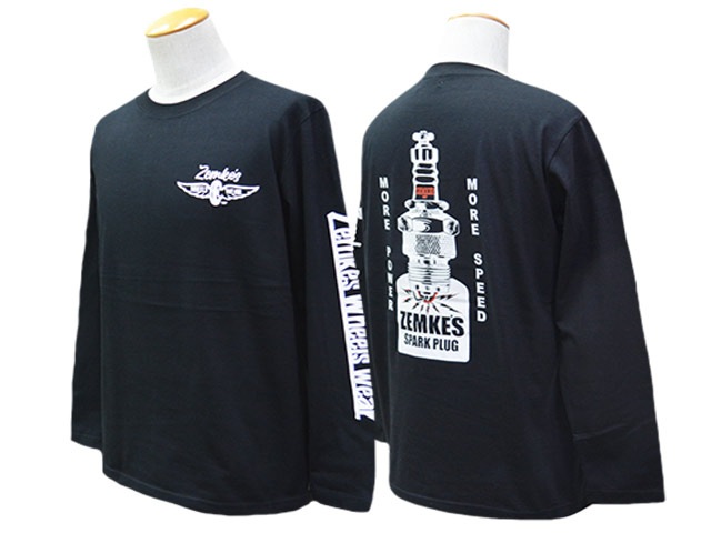 ��2����ZEMKE'S WHEELS WEAR/���ॱ���ۥ����륺�������ۡ�Crew Neck L/S Tee��SPARK PLUG��/���롼�ͥå����󥰥��꡼��Tee�ɥ��ѡ����ץ饰�ɡ�
