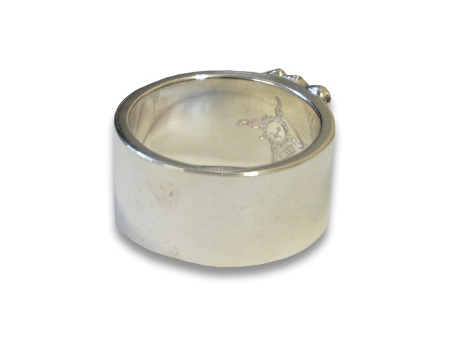 ������FIRST ARROW's/�ե������ȥ��������ۡߡ�WOLF PACK/����եѥå��ۡ�Flat Hammered 12mm Plane Ring with SV Shakin' Logo/SV��������������դ�ʿ��12mm�ץ졼���󥰡�(R-WP-2-SV)