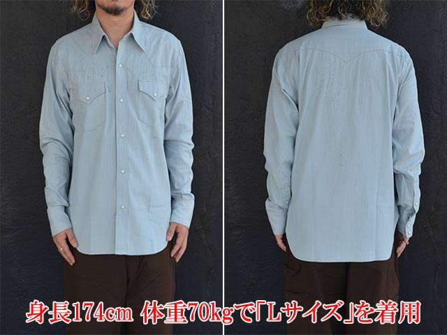 ��MODUCT/������ȡ�2026FW��SELVEDGE CHAMBRAY L/S WESTERN SHIRT/����ӥå������֥졼���󥰥��꡼�֥��������󥷥�ġ�(MO29760)
