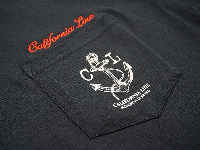 (50% OFF)��5����CALIFORNIA LINE/����ե���˥��饤���2023SS��Chain Embroidery Crew Neck Pocket Tee/�������󥨥�֥������꡼���롼�ͥå��ݥ��å�Tee��