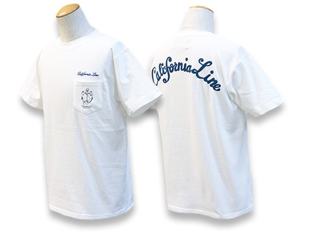 (50% OFF)��5����CALIFORNIA LINE/����ե���˥��饤���2023SS��Chain Embroidery Crew Neck Pocket Tee/�������󥨥�֥������꡼���롼�ͥå��ݥ��å�Tee��