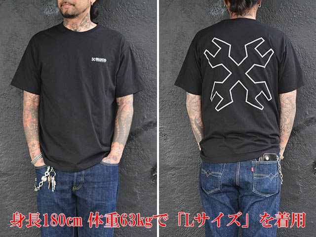 ��3����BLUCO/�֥륳��2024SS��Print Tee��Cross Wrench��/�ץ���Tee�ɥ����������ɡ�(143-22-003)