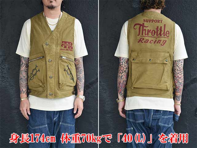 ��FREE WHEELERS/�ե꡼�ۥ����顼����2025SS��SPEED ENGINEER SLEEVELESS COAT��Throttle Racing��/���ԡ��ɥ��󥸥˥����꡼�֥쥹�����ȡɥ����åȥ�졼���󥰡ɡ�(2521009)