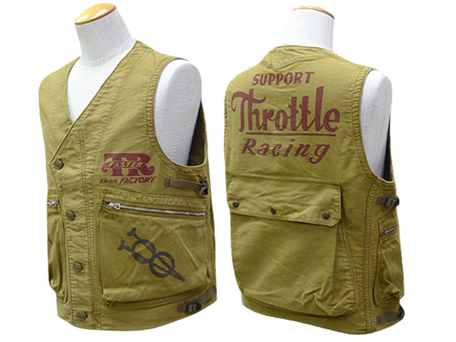 ��FREE WHEELERS/�ե꡼�ۥ����顼����2025SS��SPEED ENGINEER SLEEVELESS COAT��Throttle Racing��/���ԡ��ɥ��󥸥˥����꡼�֥쥹�����ȡɥ����åȥ�졼���󥰡ɡ�(2521009)